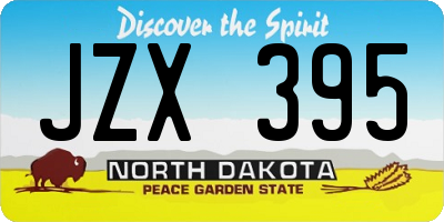 ND license plate JZX395