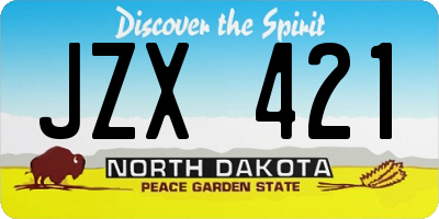 ND license plate JZX421