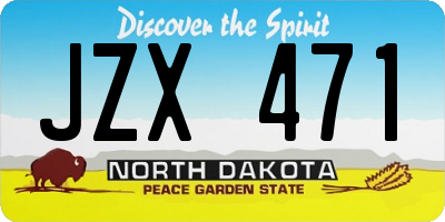ND license plate JZX471
