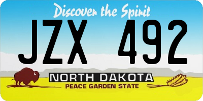 ND license plate JZX492