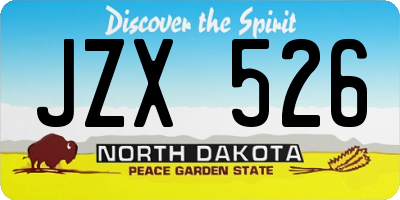 ND license plate JZX526