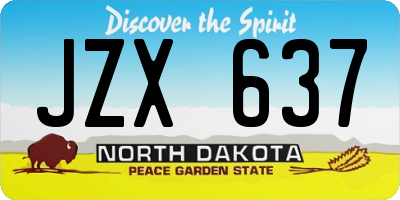 ND license plate JZX637