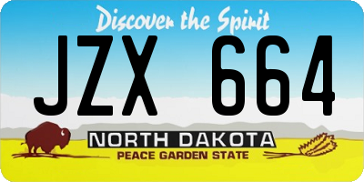 ND license plate JZX664