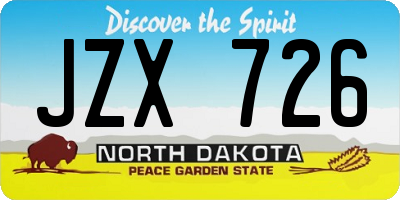 ND license plate JZX726