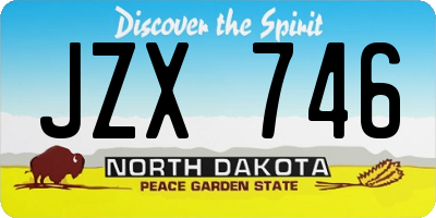 ND license plate JZX746
