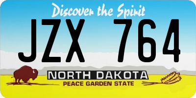 ND license plate JZX764