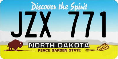ND license plate JZX771