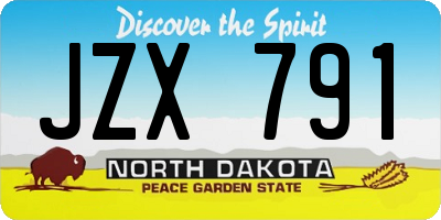 ND license plate JZX791