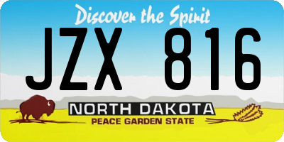 ND license plate JZX816