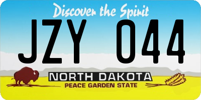 ND license plate JZY044