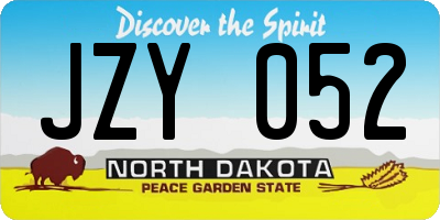 ND license plate JZY052