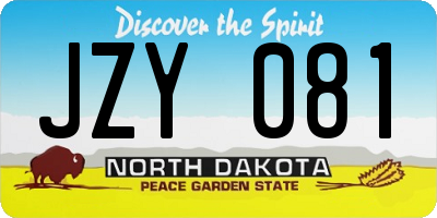 ND license plate JZY081