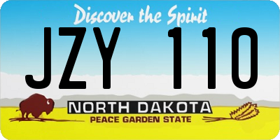 ND license plate JZY110