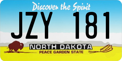ND license plate JZY181