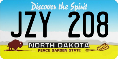 ND license plate JZY208