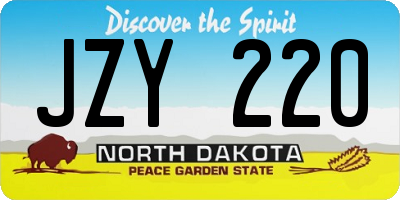 ND license plate JZY220