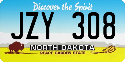 ND license plate JZY308