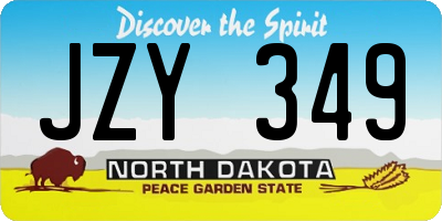 ND license plate JZY349