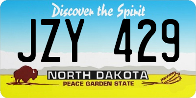 ND license plate JZY429