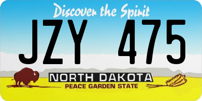 ND license plate JZY475