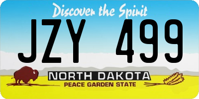 ND license plate JZY499