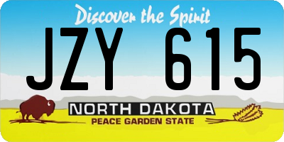 ND license plate JZY615