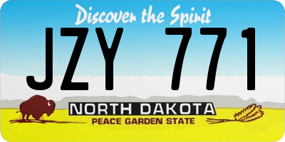 ND license plate JZY771