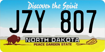 ND license plate JZY807