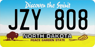 ND license plate JZY808