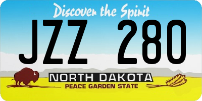 ND license plate JZZ280