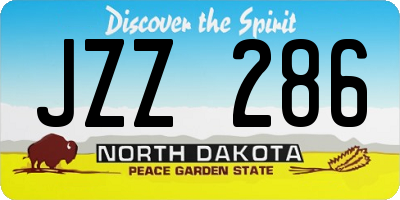 ND license plate JZZ286