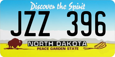 ND license plate JZZ396