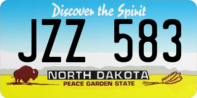 ND license plate JZZ583