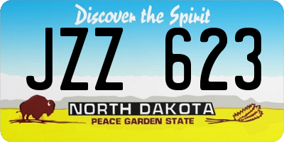 ND license plate JZZ623