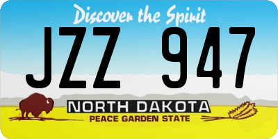 ND license plate JZZ947