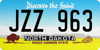 ND license plate JZZ963