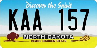 ND license plate KAA157