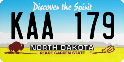 ND license plate KAA179