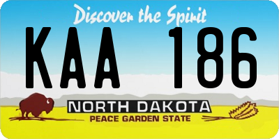 ND license plate KAA186