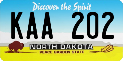 ND license plate KAA202