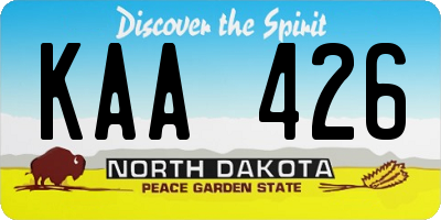 ND license plate KAA426