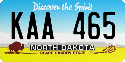 ND license plate KAA465
