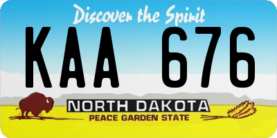 ND license plate KAA676