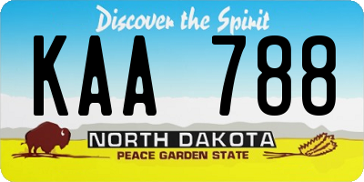 ND license plate KAA788