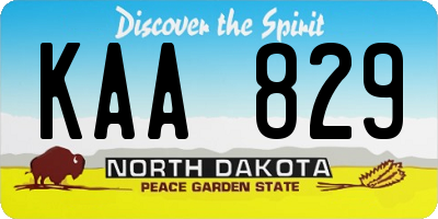 ND license plate KAA829