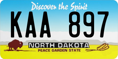 ND license plate KAA897