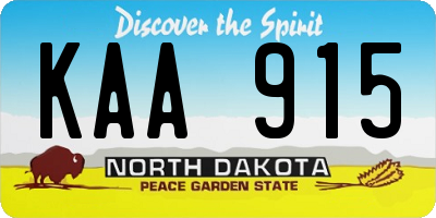 ND license plate KAA915