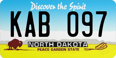 ND license plate KAB097