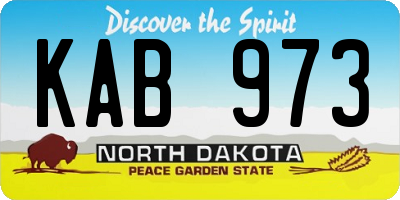 ND license plate KAB973