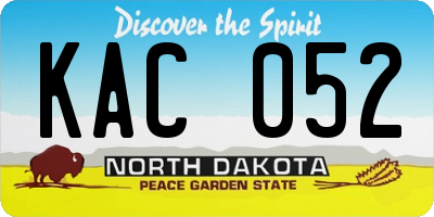 ND license plate KAC052